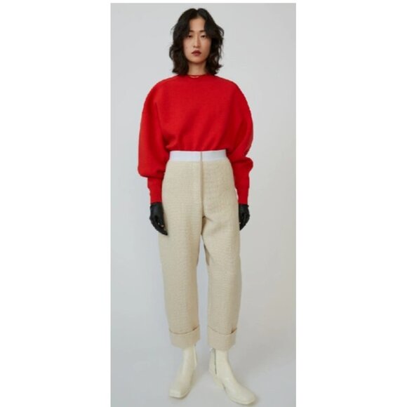 Acne Studios Wool Pants Designer Avantgarde Alternative Curved leg Twill